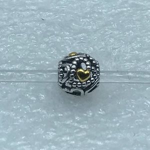 Pandora,” Silver  Openwork Love Heart Charm (S925 ALE) #791372 A13-9
